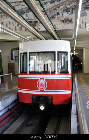 The Antique Funicular called the Tunnel in Istanbul, Turkey Stock Photo