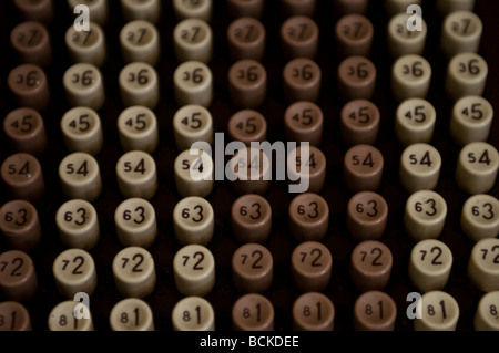 Close up of an old adding up machine or Comptometer Australia Stock Photo