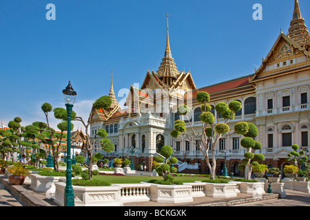 Thailand, Bangkok. he Chakri Mahaprasad Hall in the King of Thailand  s Royal Grand Palace complex in Bangkok. Stock Photo
