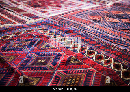 Design on rug in market Stock Photo