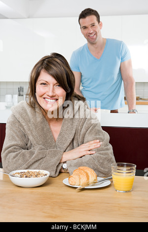 Couple having breakfast Stock Photo