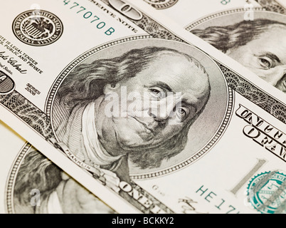 One hundred dollar bills Stock Photo