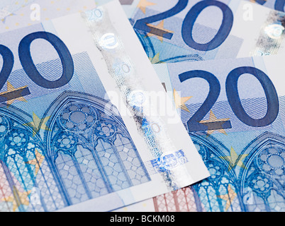 Twenty euro banknotes Stock Photo