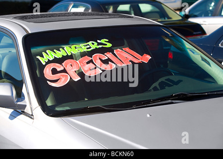 Sign in car window Stock Photo