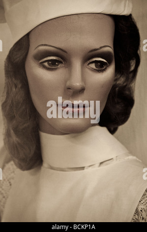 Old mannequin head of a nurse Silverton Australia Stock Photo