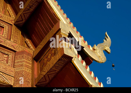 The Viharn Lai Kham is the wat’s major attraction.  Constructed in traditional teak,Wat Phra Singh,Chiang Mai,Thailand Stock Photo