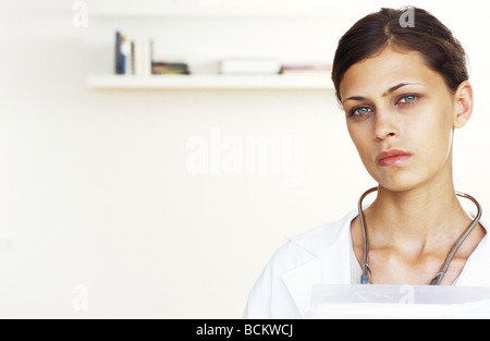 Young woman wearing stethoscope, portrait Stock Photo