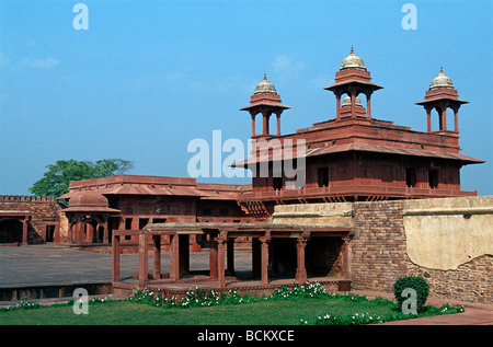India Uttar Pradesh Fatehpur Sikri Audience hall Diwan i Khas built 1569 1585 at the order of emperor Akbar Stock Photo