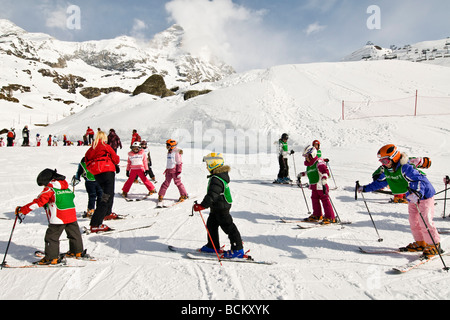 Ski School Cervinia Aosta Italy Stock Photo