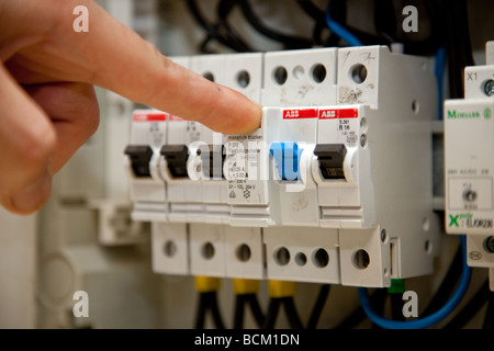 Electrician at work Stock Photo