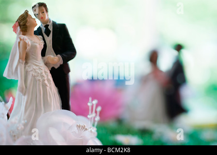 Plastic bride and groom figurines, close-up Stock Photo