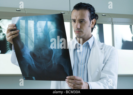 Young doctor looking at x-ray Stock Photo