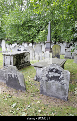 Gravestones Bunhill Fields Burial Ground Islington London England UK Stock Photo