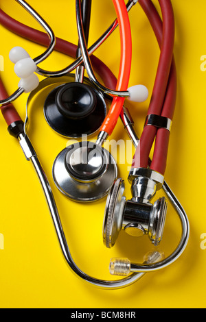 Three stethoscopes Stock Photo
