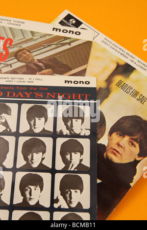 The Beatles extended player EP records singles including Hard Day's Night Stock Photo