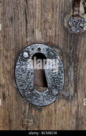 Church door keyhole Stock Photo
