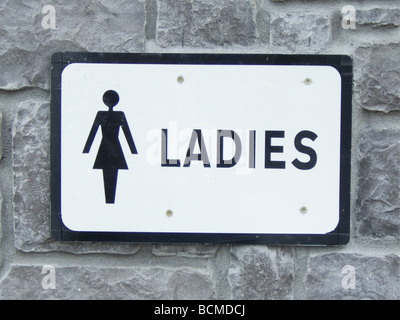 A sign for a ladies toilet Stock Photo