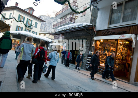 Shopping Courmayeur Aosta Italy Stock Photo