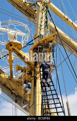 Ship Climbing Rigging climbing the rigging tall ship ships boat boats sail sailing hoisting ...