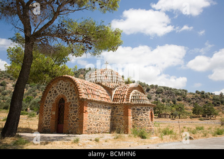 One of many chapels on the grounds but outside main 'compound' of Limonos Monastery near Kallonis in Lesbos Stock Photo