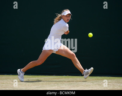 Wimbledon Championships 2009, Caroline Wozniacki DEN in action Stock Photo