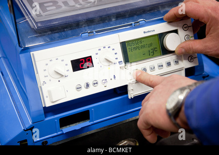 Control panel of the oil heating Stock Photo