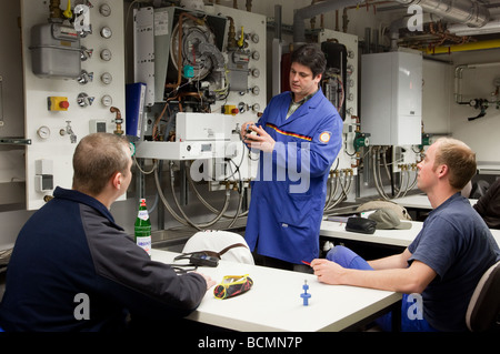 Training for heating ventilation and air conditioning in the school for master craftsmen in the Chamber of Trade Stock Photo