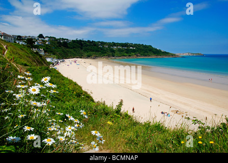 carbis bay near st.ives in cornwall,uk Stock Photo