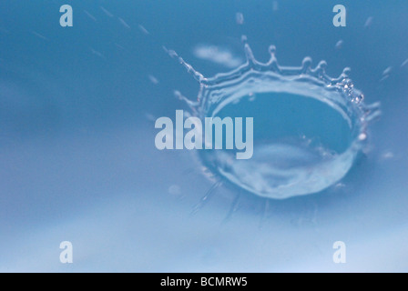 Macro close up of water drop splash Stock Photo