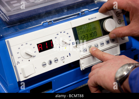 Control panel of the oil heating Stock Photo