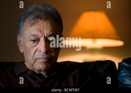 Portrait of Indian conductor Zubin Mehta currently the music director of the Israel Philharmonic Orchestra Stock Photo