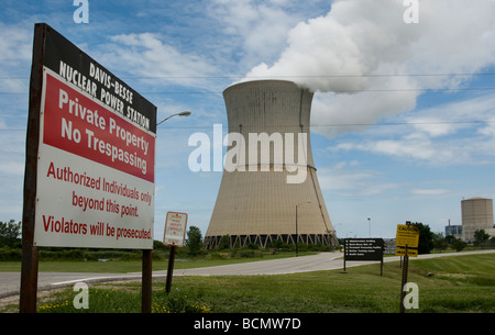 Davis-Besse Nuclear Power Station is a nuclear power plant with a single reactor located on the southwest shore of Lake Erie Stock Photo