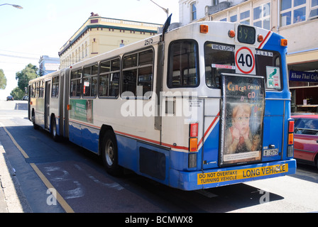 Old Mercedes bendy bus. Stock Photo