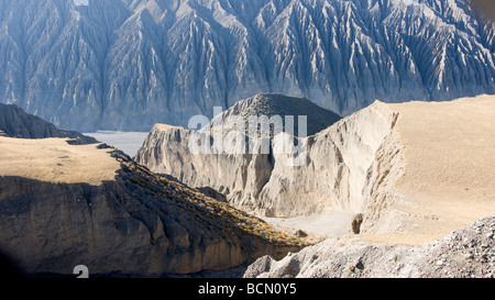 Rugged terran in Grand Canyon in Kuitun, Xinjiang Uyghur Autonomous Region, China Stock Photo