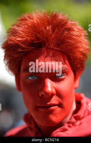 Naota Nandaba FLCL anime manga character japan-tag düsseldorf red face portrait cosplay Stock Photo