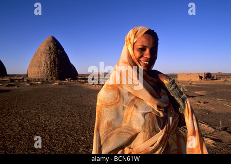 sudan nubia old dongola woman portrait Stock Photo