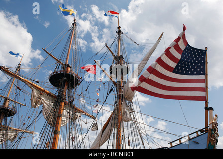 The tallship Kalmar Nyckel in Boston, Massachusetts Stock Photo