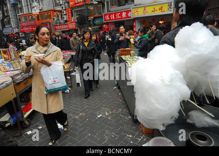 Famous snack street Wujiang Road, Shanghai, China Stock Photo