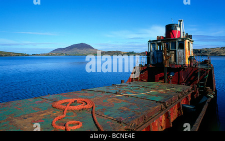 Ship docked in port, Ireland. Stock Photo