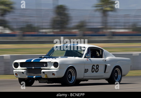 A 1966 Ford Mustang GT at a vintage racing event Stock Photo