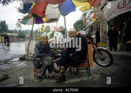 qinghai tibet Elderly in the province of Dulan Stock Photo
