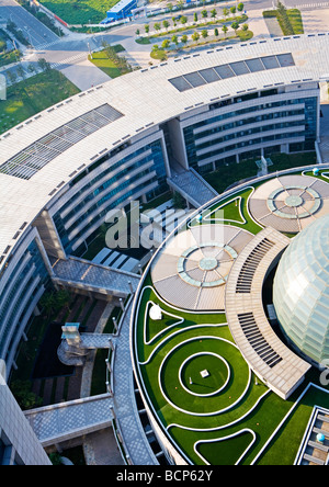 Courtyard of Hefei City Government office building, Hefei, Anhui Province, China Stock Photo