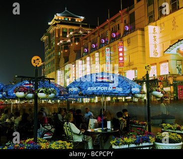 Night scene of Sun Dong An Plaza on Wangfujing Street, Beijing, China Stock Photo