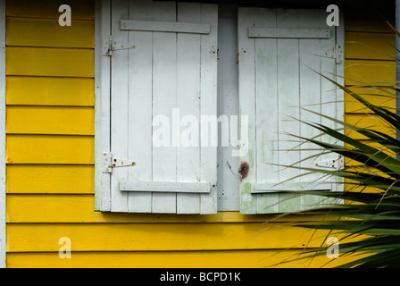 Shuttered windows on a beach house Penascola Florida USA Stock Photo