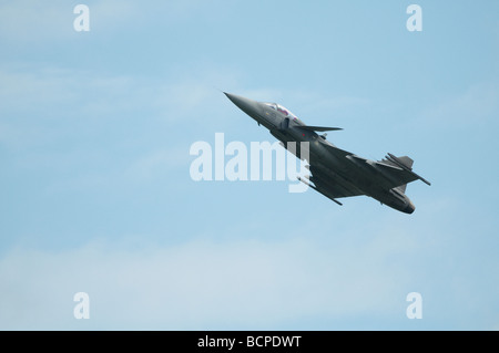 Fairford Airshow Sunday 2009 Saab Gripen F7 JAS39C, Swedish Air Force Stock Photo