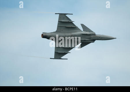 Fairford Airshow Sunday 2009 Saab Gripen F7 JAS39C, Swedish Air Force Stock Photo