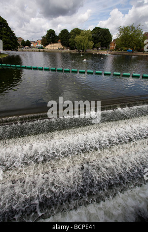 Bedford river great ouse weir Bedfordshire england uk gb Stock Photo