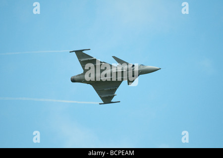 Fairford Airshow Sunday 2009 Saab Gripen F7 JAS39C, Swedish Air Force Stock Photo