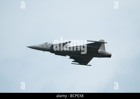 Fairford Airshow Sunday 2009 Saab Gripen F7 JAS39C, Swedish Air Force Stock Photo