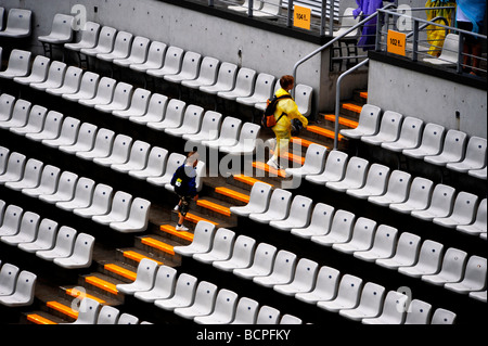 Chairs inside of National Stadium, Bird's Nest, 2008 Beijing Olympic Games, Beijing, China Stock Photo